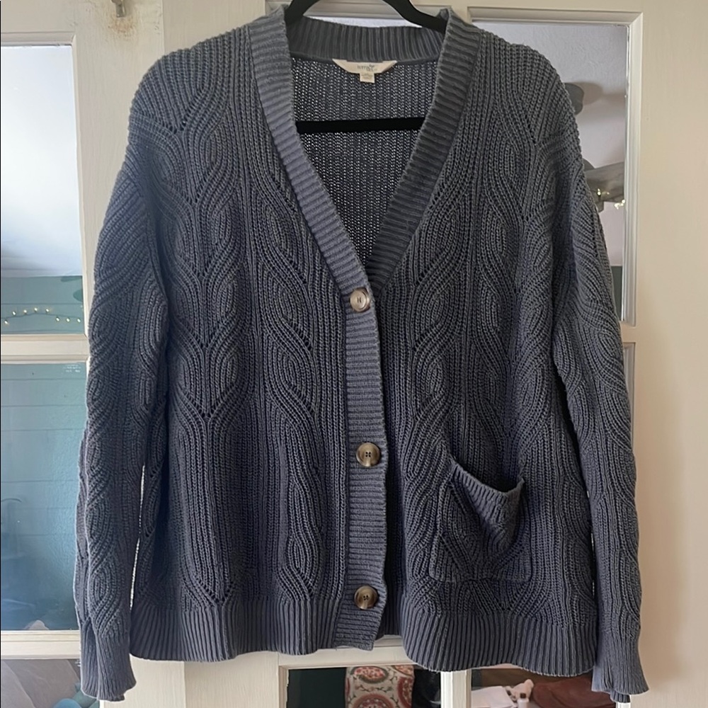 Sienna Sky Blue Cable Knit Cardigan